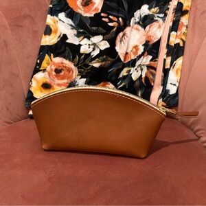 Portland Leather Goods Brown Leather Cosmetic Bag